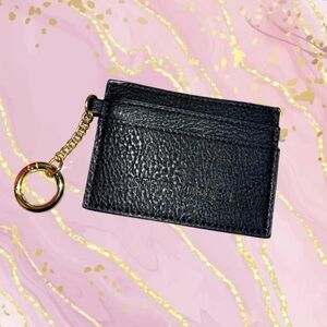 Steve Madden Black Card Holder with Gold Chain